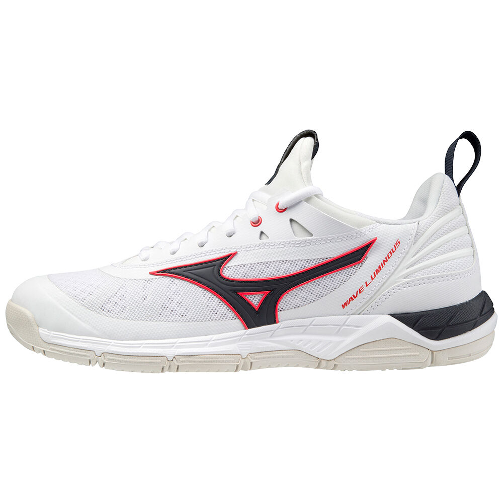 Zapatillas Voleibol Mizuno Wave Luminous Hombre Blancas/Rojas Baratas UDHL-92367